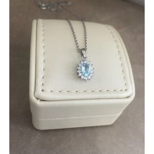 Sky Blue Topaz Silver Necklace